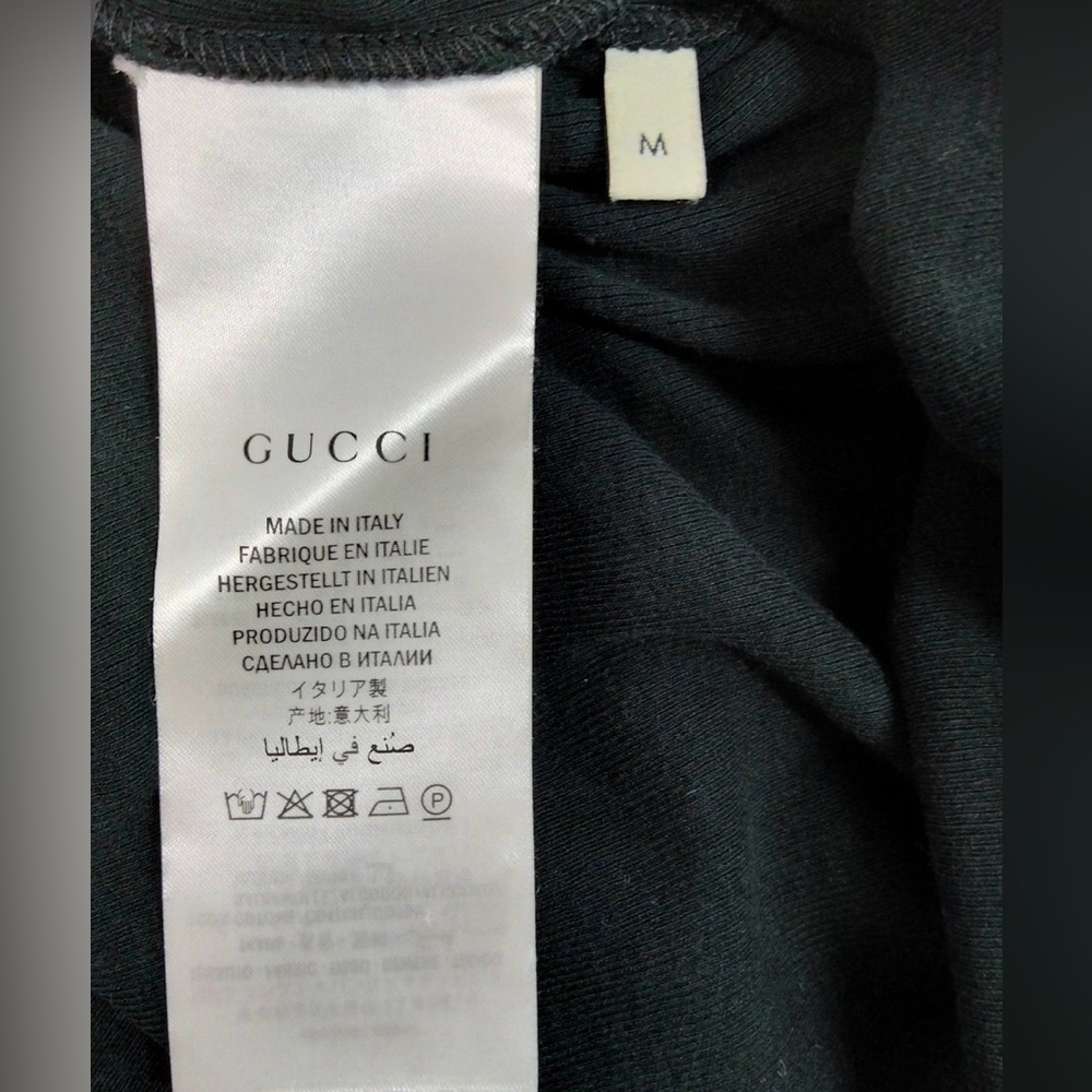 Gucci Black Cotton Sequinned Diamond Loved T Shirt size M - Picture 7 of 8